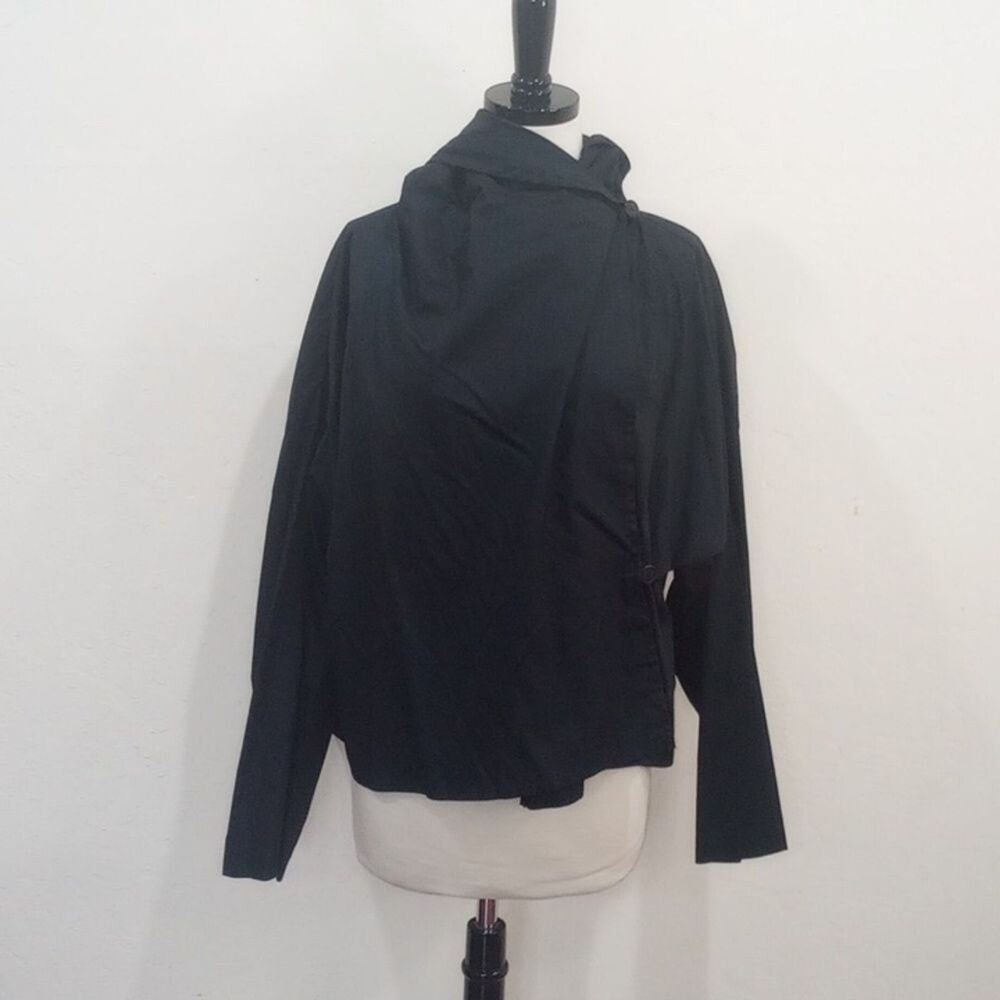 Ivan Grundahl Copenhagen Lightweight Black Cotton Jacket With Hood, Size 38 / M